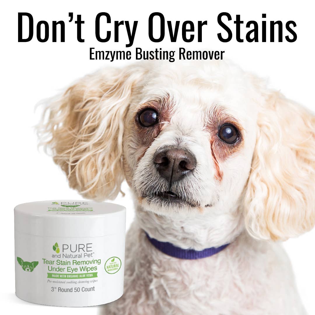 Pure and Natural Pet - Tear Stain Removing Under Eye Wipes for Dogs