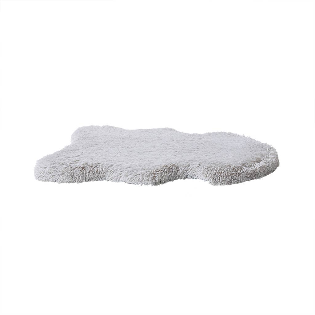 Olliix - Faux Fur Orthopedic Dog Bed Rug with Cover, Grey