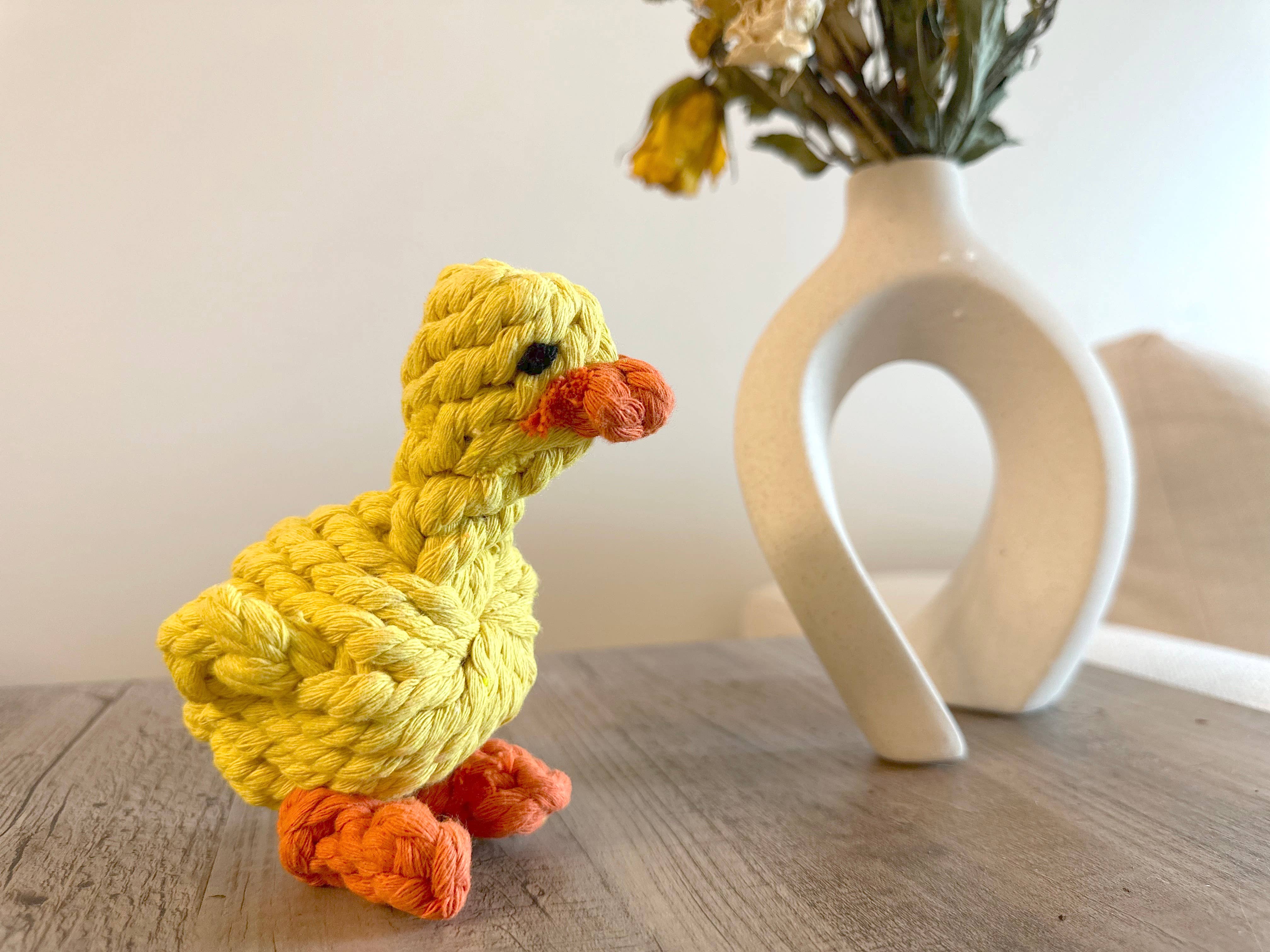 Handmade Sustainable Yellow Duck Rope Toys