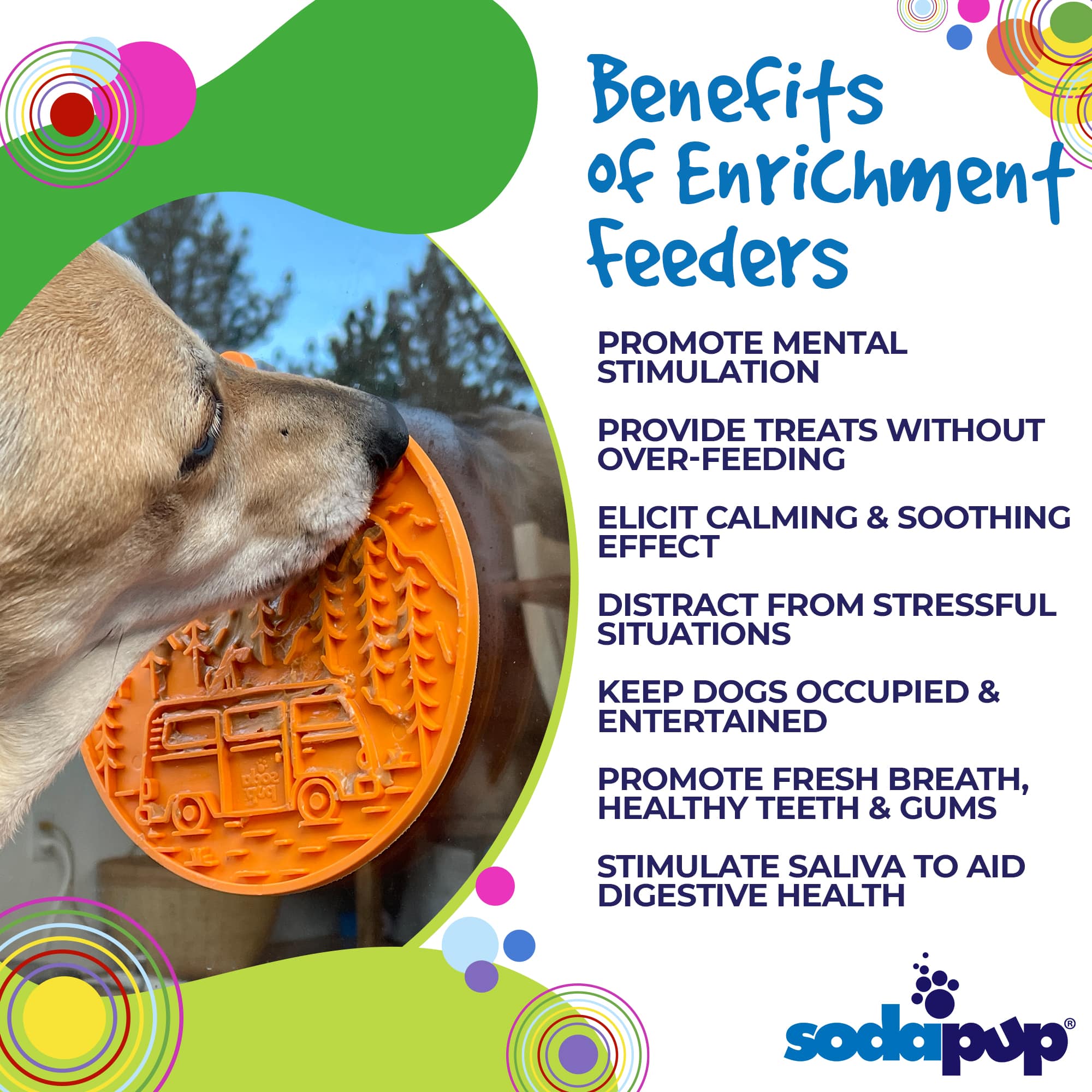 SodaPup - Camp eMat Enrichment Lick Mat With Suction Cups