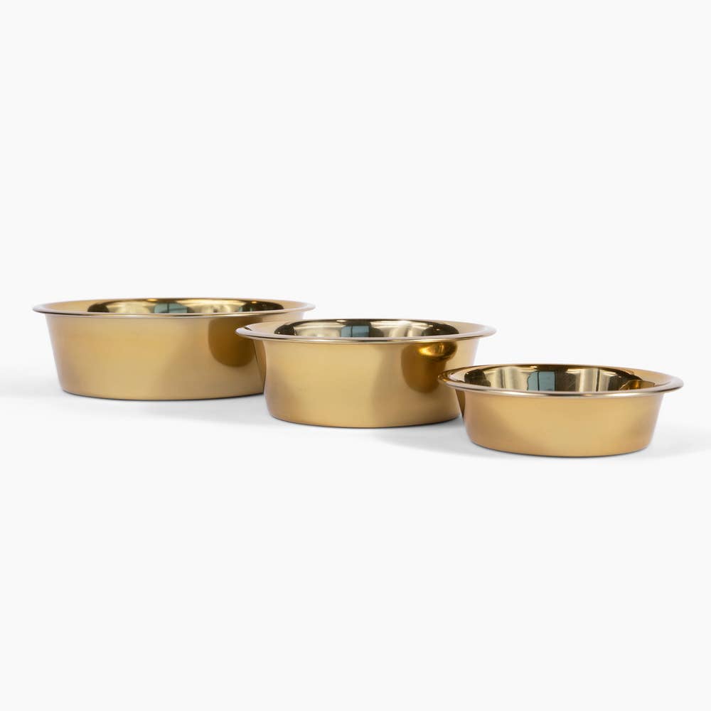 Jojo Modern Pets - Durable Gold Stainless Steel Heavy Dog Bowl