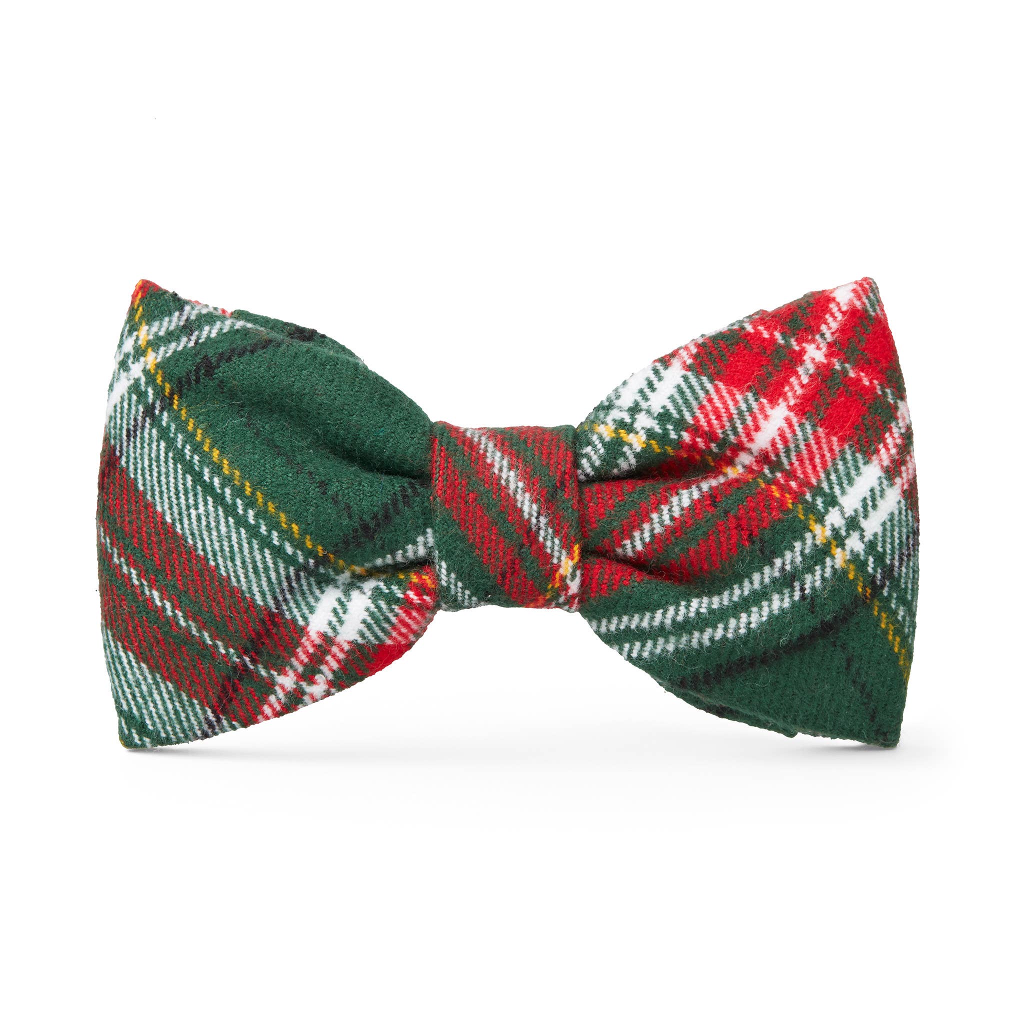 Holly Jolly Flannel Holiday Dog Bow Tie: Standard