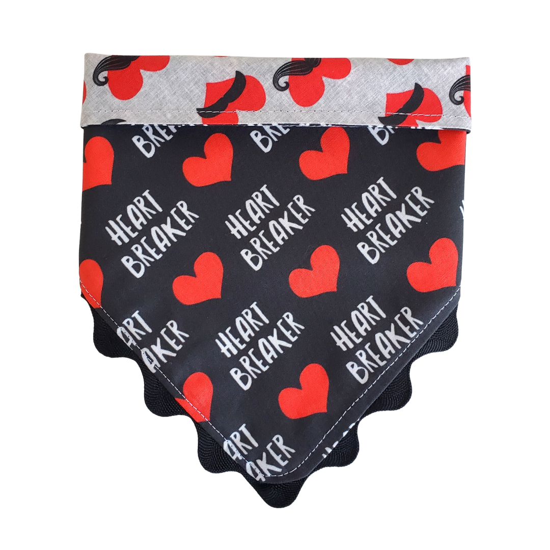 Charlie & the Hound - Heart Breaker - Reversible Dog Collar Bandana