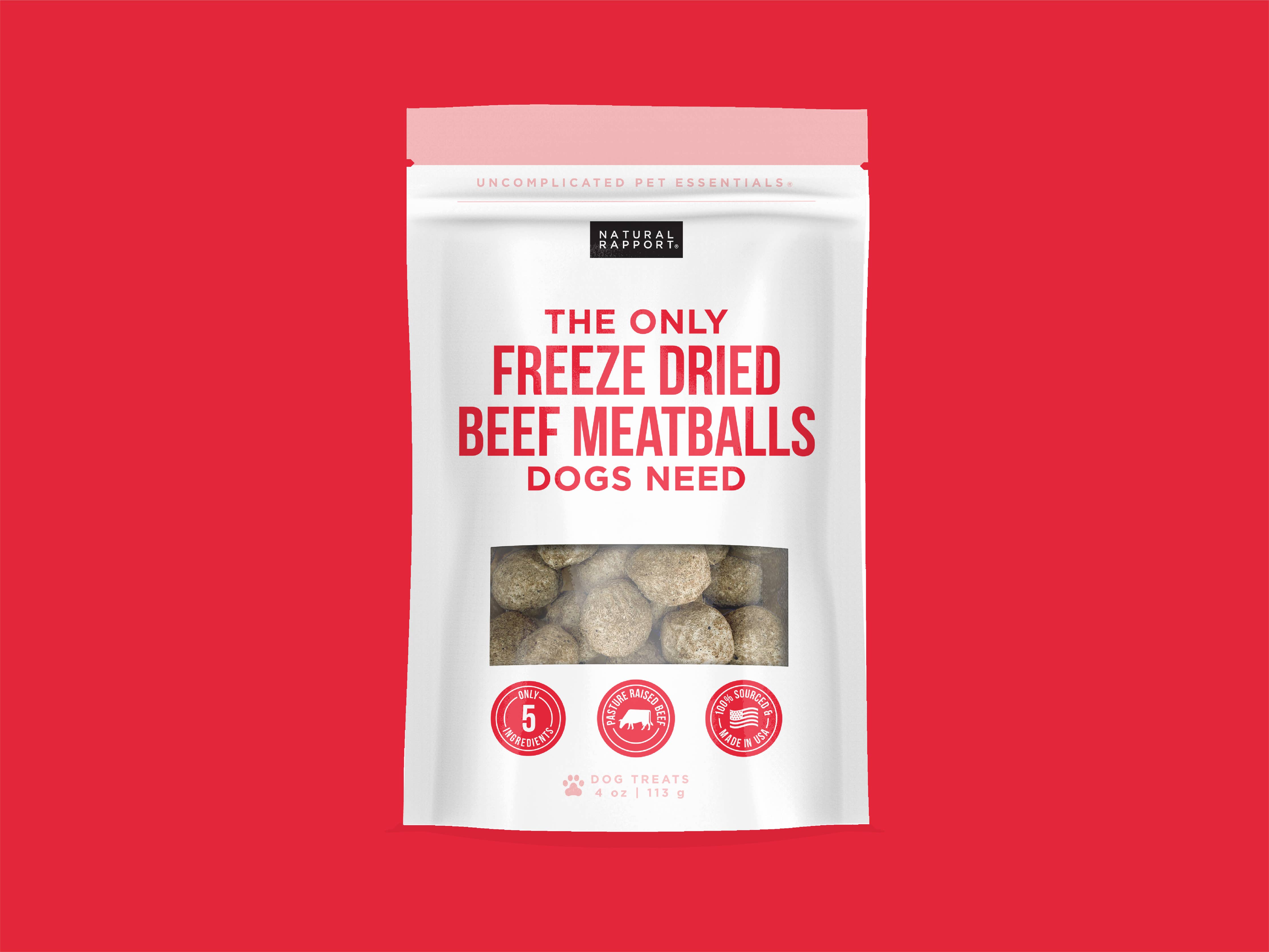 Natural Rapport - The Only Freeze Dried Beef Meatballs Dogs Need