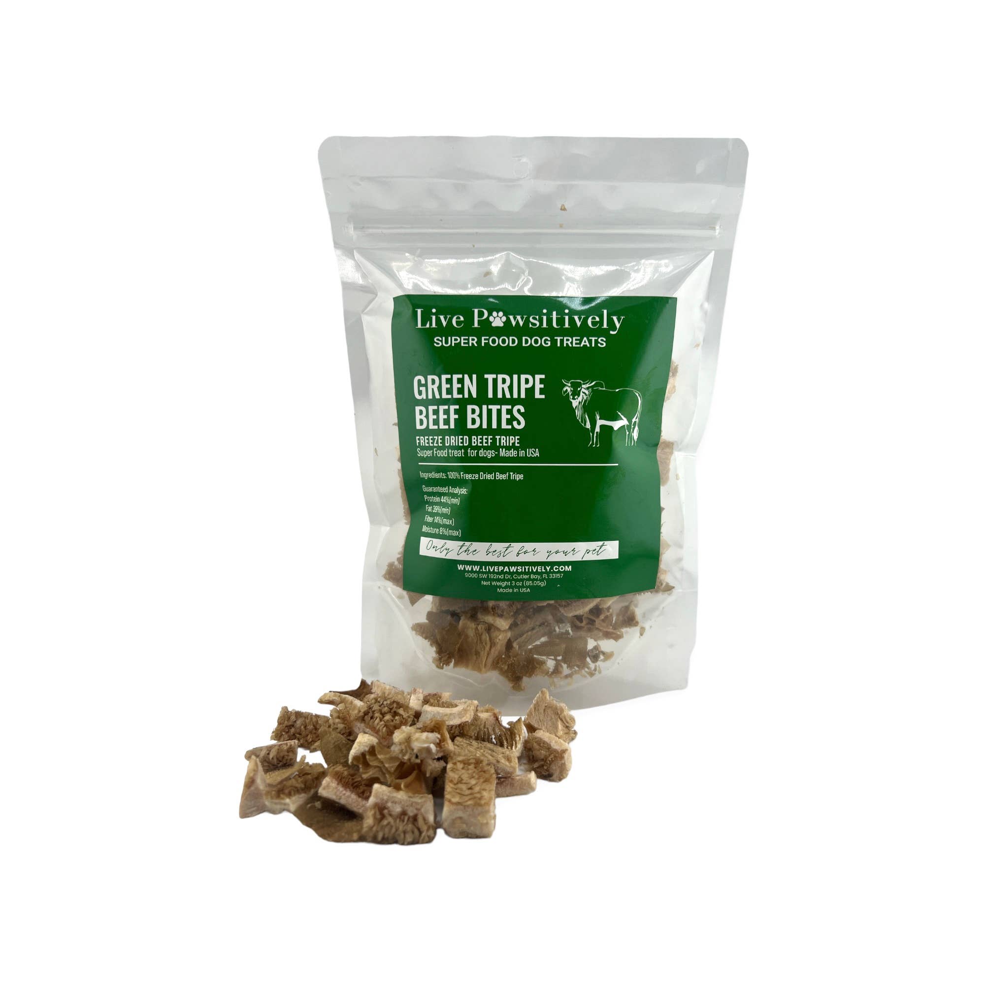 Live Pawsitive - Green Tripe Beef Bites (Freeze Dried Superfood for pets)