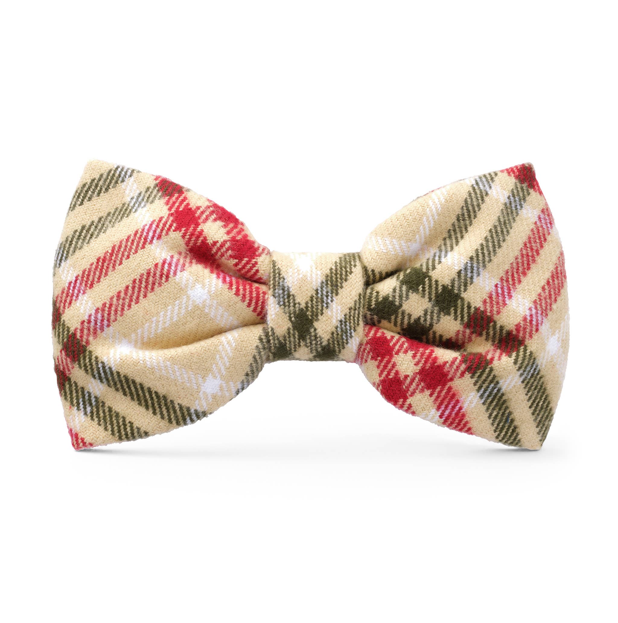The Foggy Dog - Eggnog Plaid Flannel Holiday Bow Tie: Standard