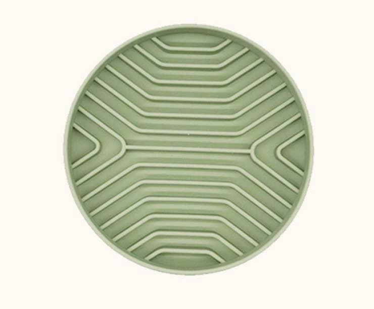 pups and poochez - Green Line Dog Bowl, Silicone Lick Mat, Slow Feeder