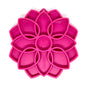 Magenta, mandala design etray for dogs on white background.