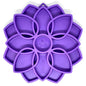 Purple, mandala design etray for dogs on white background.