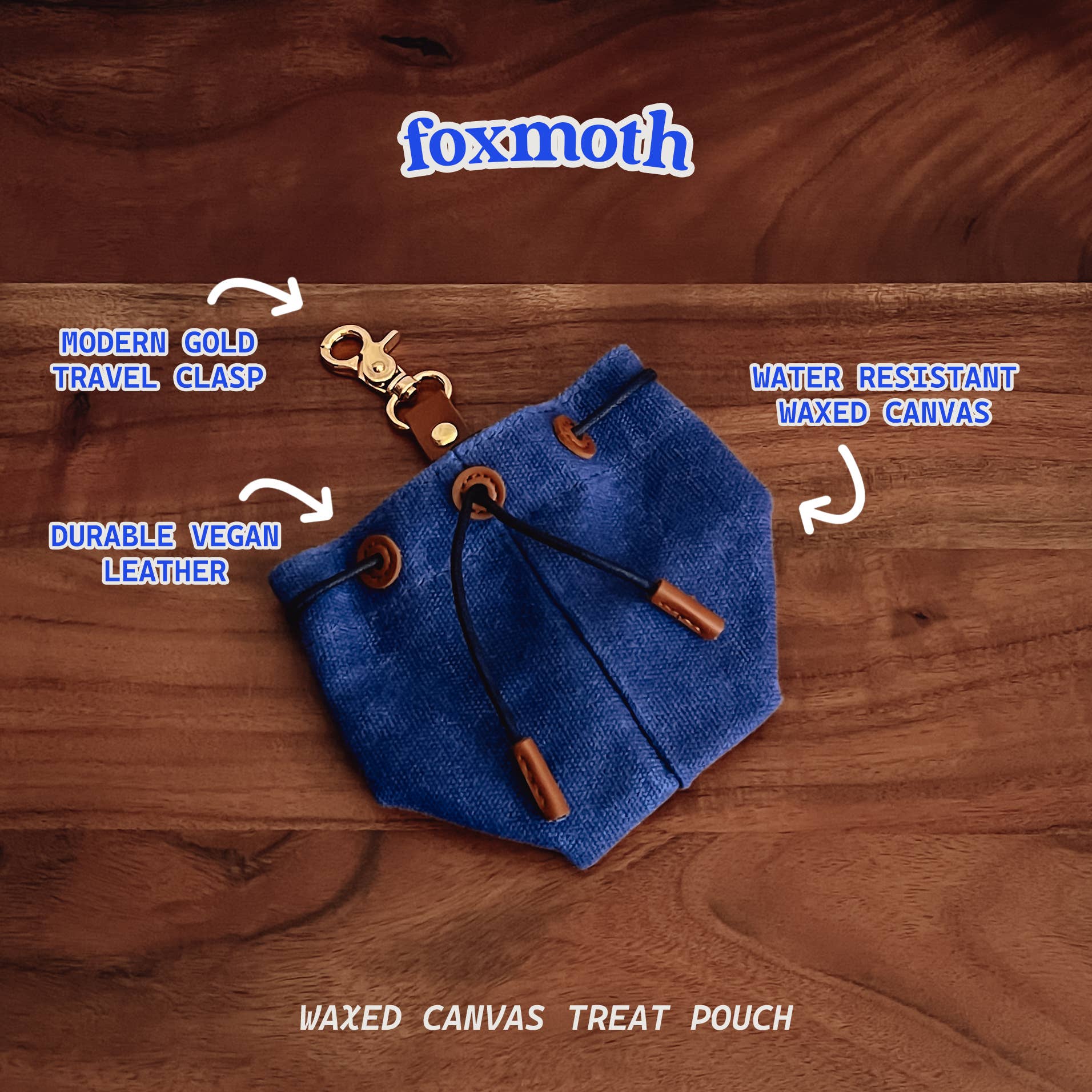 FoxMoth - Waxed Canvas & Vegan Leather Treat Knapsack Pouch